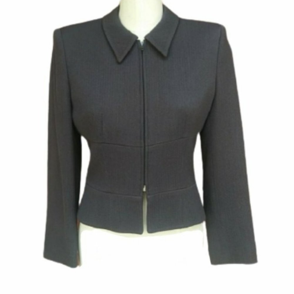 Giorgio Armani Le Collezioni Cropped Black Blazer